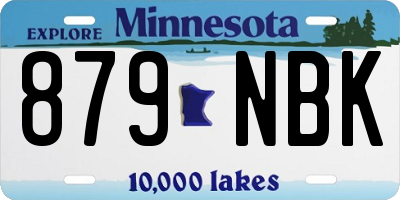 MN license plate 879NBK