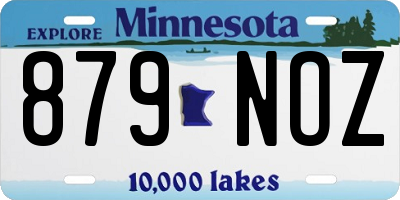 MN license plate 879NOZ
