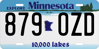 MN license plate 879OZD