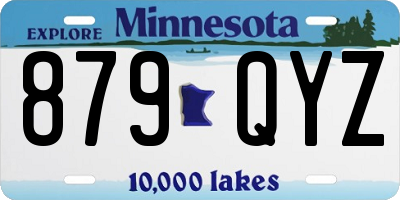 MN license plate 879QYZ
