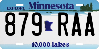 MN license plate 879RAA