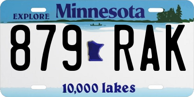 MN license plate 879RAK