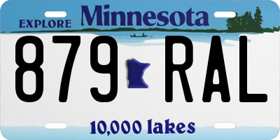 MN license plate 879RAL