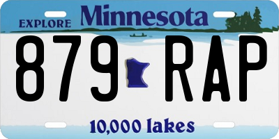 MN license plate 879RAP