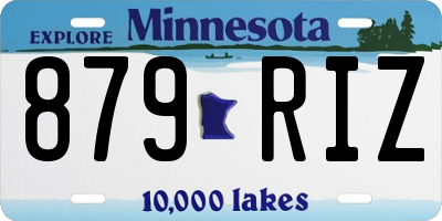 MN license plate 879RIZ