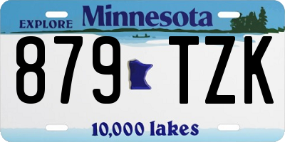 MN license plate 879TZK