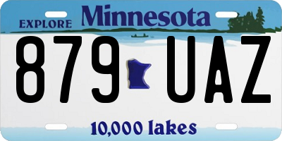 MN license plate 879UAZ
