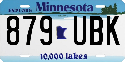 MN license plate 879UBK