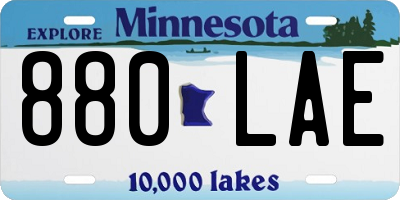 MN license plate 880LAE