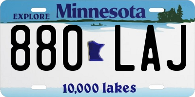 MN license plate 880LAJ