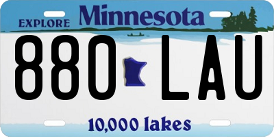 MN license plate 880LAU