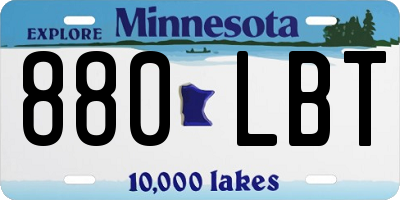 MN license plate 880LBT