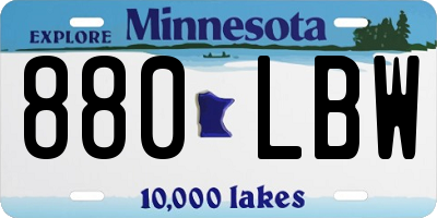 MN license plate 880LBW