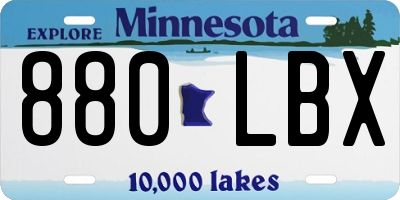MN license plate 880LBX