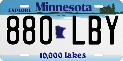 MN license plate 880LBY