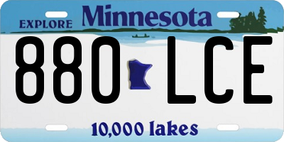 MN license plate 880LCE