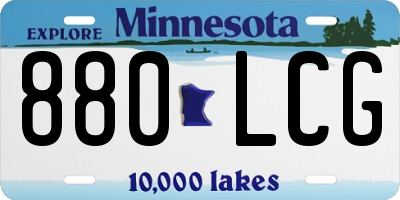 MN license plate 880LCG