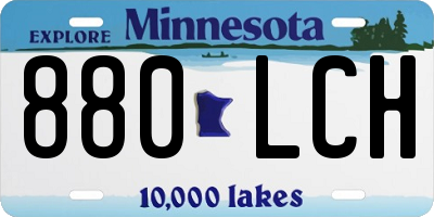 MN license plate 880LCH
