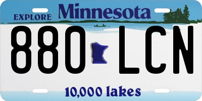 MN license plate 880LCN