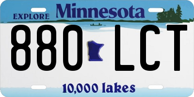 MN license plate 880LCT