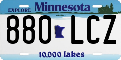 MN license plate 880LCZ