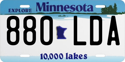 MN license plate 880LDA