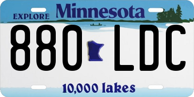MN license plate 880LDC