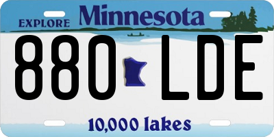 MN license plate 880LDE