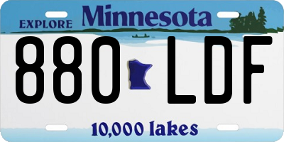 MN license plate 880LDF