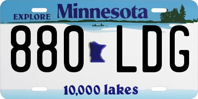 MN license plate 880LDG