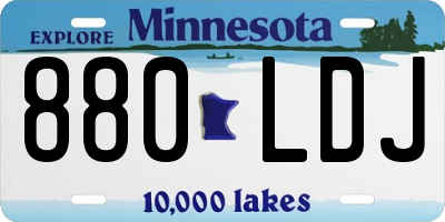 MN license plate 880LDJ
