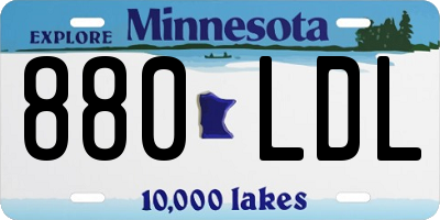 MN license plate 880LDL