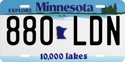 MN license plate 880LDN