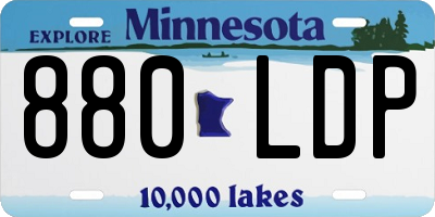MN license plate 880LDP
