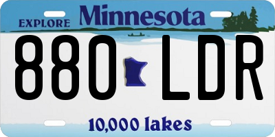 MN license plate 880LDR