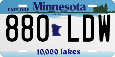 MN license plate 880LDW