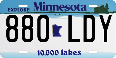 MN license plate 880LDY