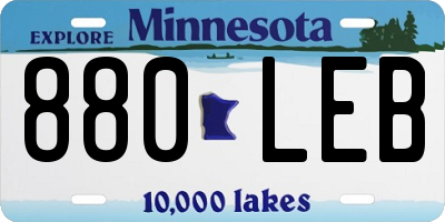 MN license plate 880LEB