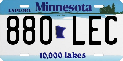 MN license plate 880LEC
