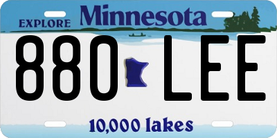 MN license plate 880LEE