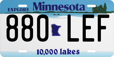 MN license plate 880LEF