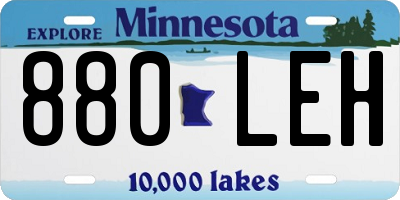MN license plate 880LEH