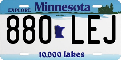 MN license plate 880LEJ