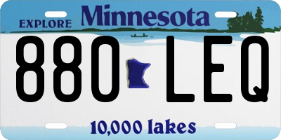MN license plate 880LEQ