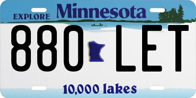 MN license plate 880LET