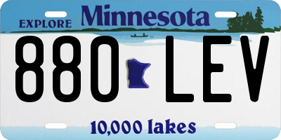 MN license plate 880LEV