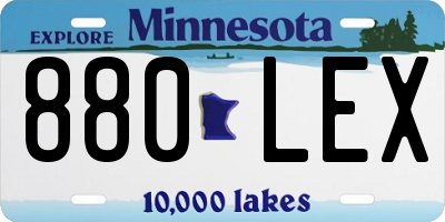 MN license plate 880LEX