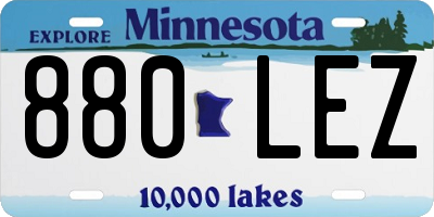 MN license plate 880LEZ