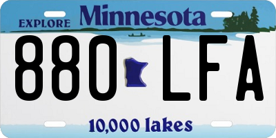 MN license plate 880LFA