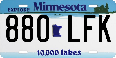 MN license plate 880LFK